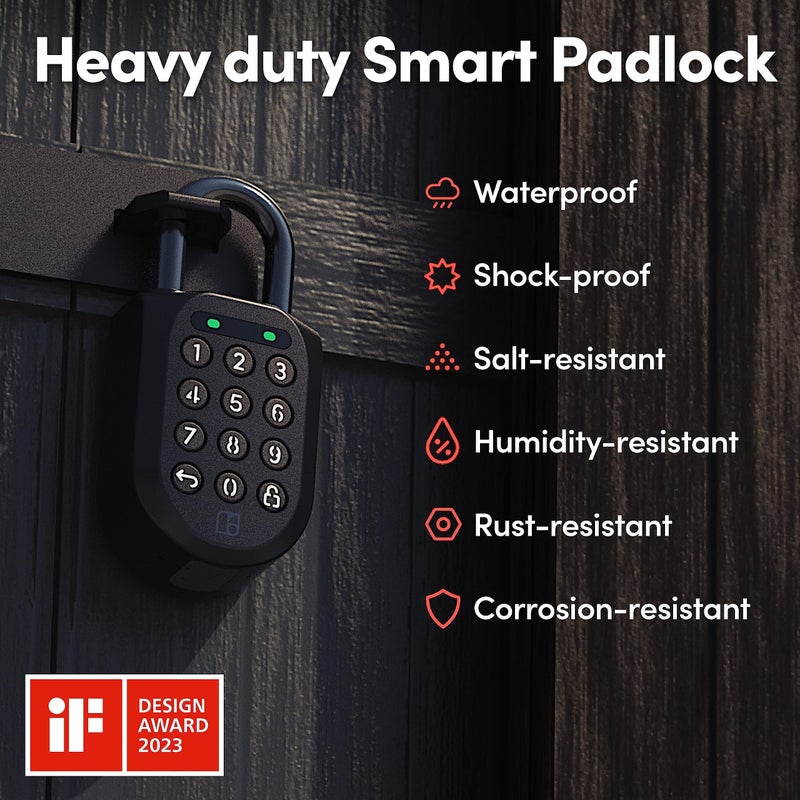 igloohome New Smart Padlock 2 (SP2)  The Toughest Smart Padlock - Generate Access from Anywhere with The Mobile app (iOS/Android) - No WiFi Needed  Waterproof & Rechargeable - Image 2